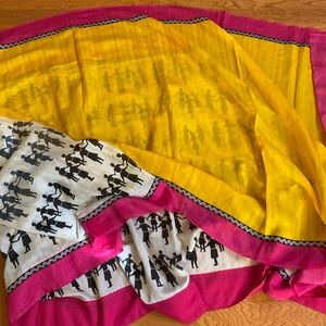 Saree witn people print